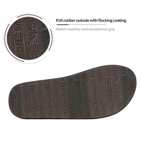 Men's Canvas Flip Flops - DARK BROWN - 4